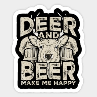 Deer and Beer Funny Hunter Hunting Sticker